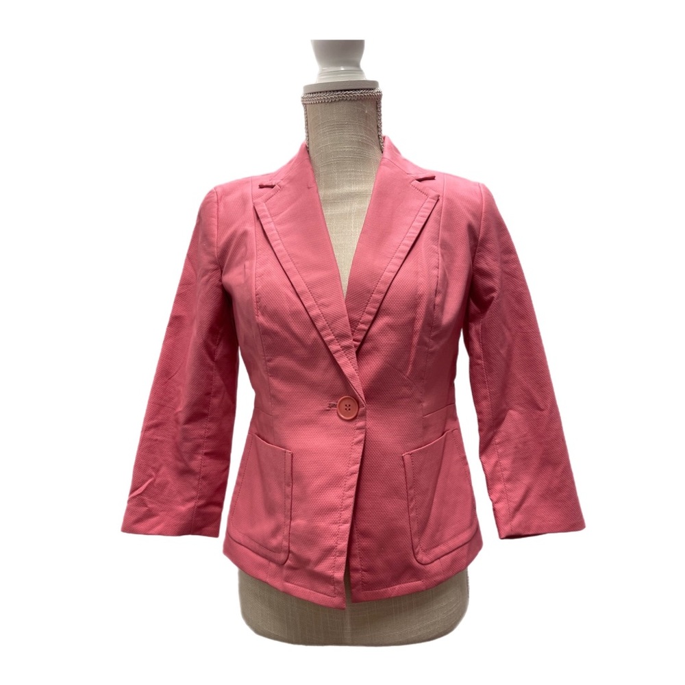 NEW NWT Talbots Kate Fit Professional Pink Blazer Notch Lapels Floral Lining